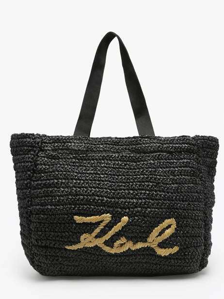 Handtas K Signature Raphia Karl lagerfeld Zwart k signature 241W3064